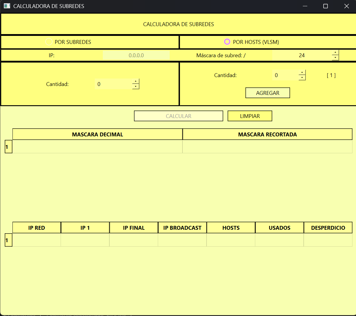 Calculadora de Subneteo Project