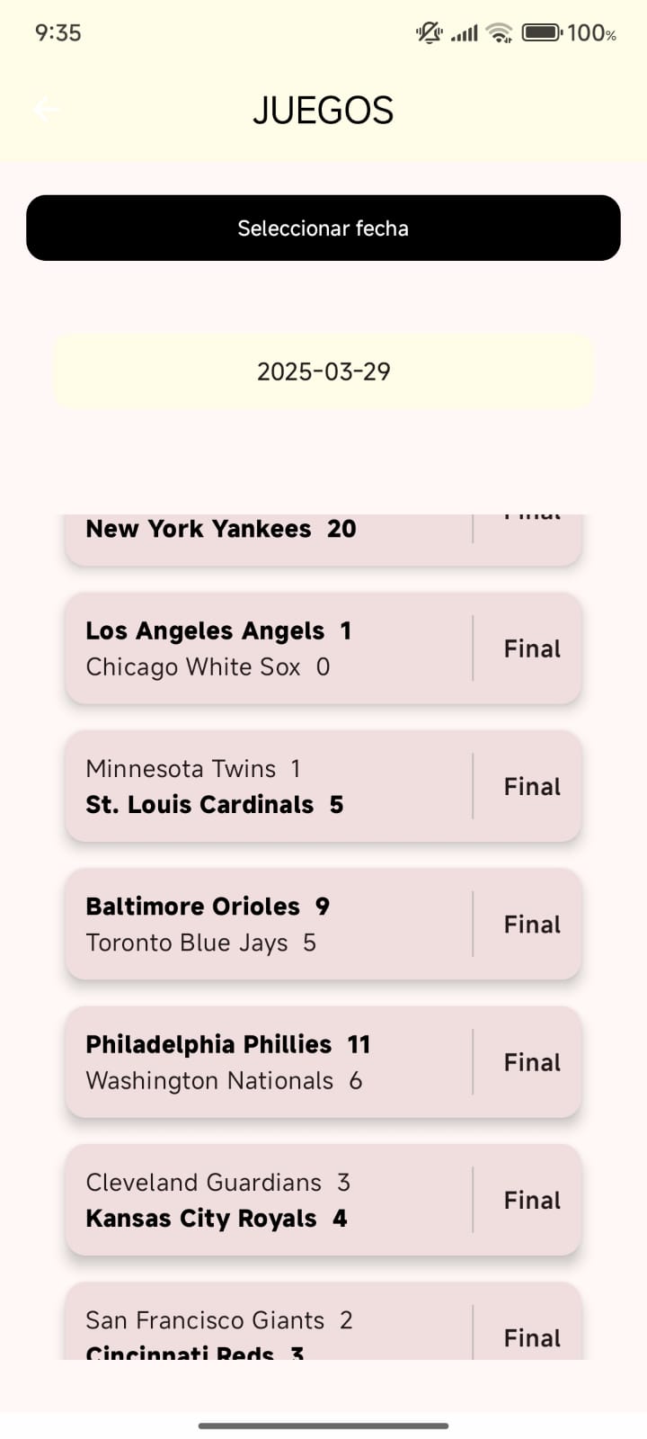 Games Screen